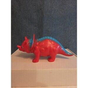 Kid Connection Triceratops Dinosaur Toy Red Blue 7" Long Plastic Figure Toddler